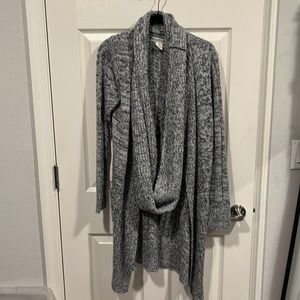 Long sweater with scarf connected